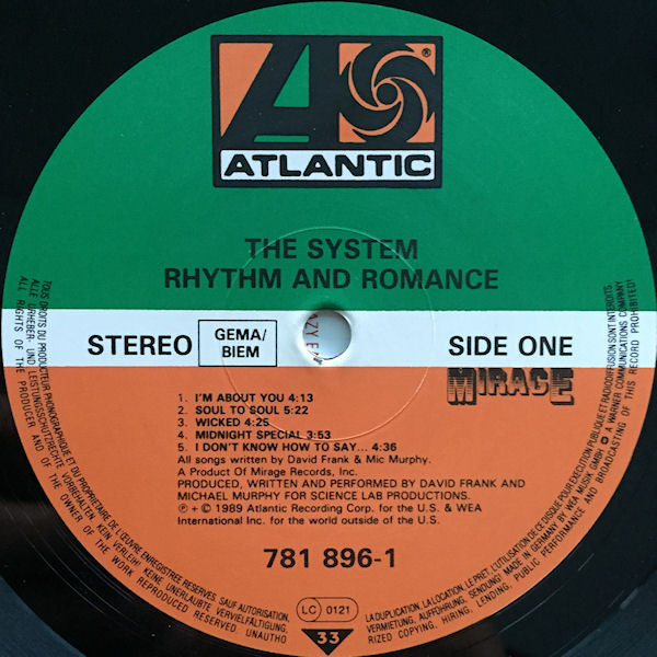 The System ~ Rhythm And Romance (Vinyl) - Djungel & Jazz