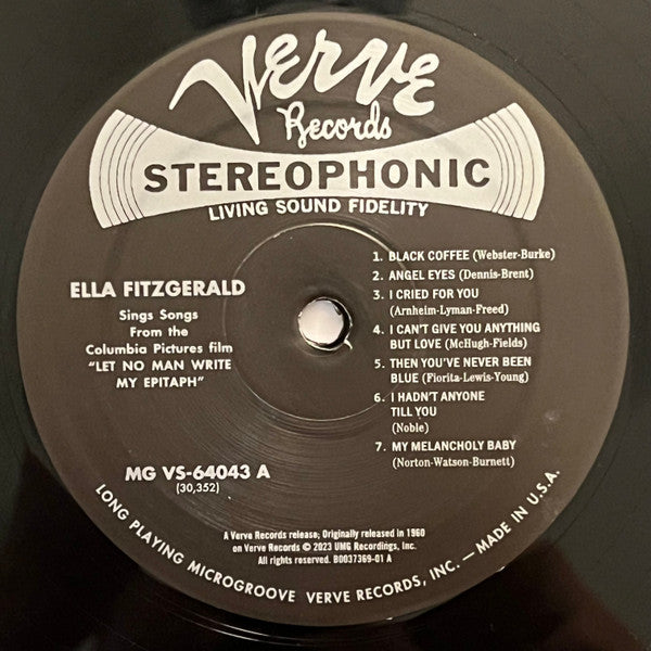 Ella Fitzgerald : Ella Fitzgerald Sings Songs From Let No Man Write My Epitaph (LP, Album, RE, RP, 180)