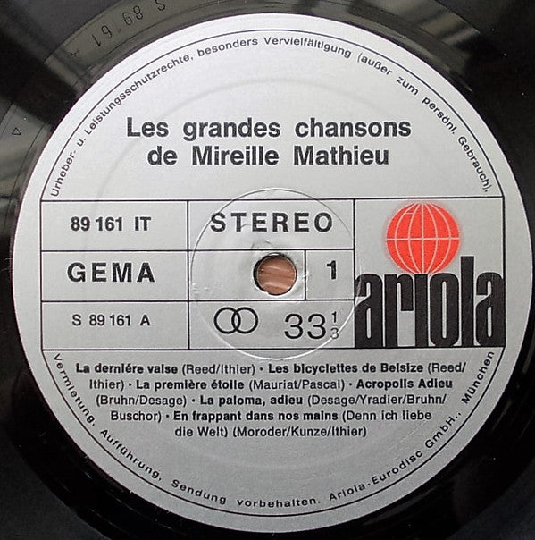 Mireille Mathieu ~ Les Grandes Chansons De Mireille Mathieu (Vinyl) - Djungel & Jazz