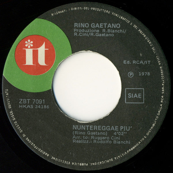 Rino Gaetano ~ Nuntereggae Più / E Cantava Le Canzoni (Vinyl) - Djungel & Jazz