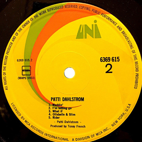 Patti Dahlstrom ~ Patti Dahlstrom (Vinyl) - Djungel & Jazz