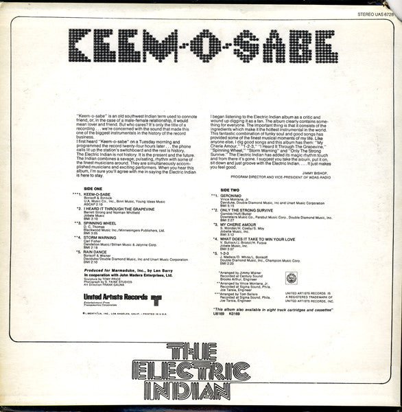 The Electric Indian ~ Keem-O-Sabe (Vinyl) - Djungel & Jazz