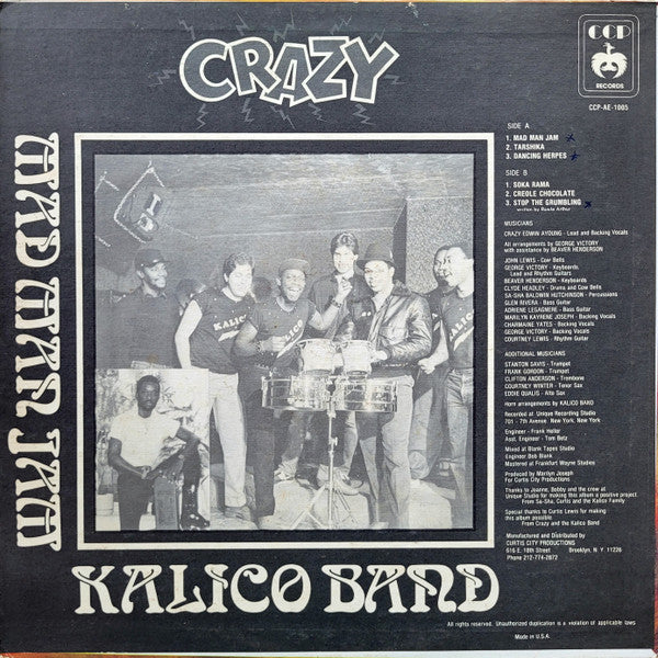 Crazy (4) And Kalico Band : Mad Man Jam (LP, Album)