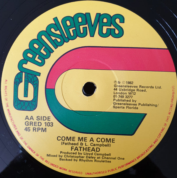 Fathead  ~ Rat Trap / Come Me A Come (Vinyl) - Djungel & Jazz