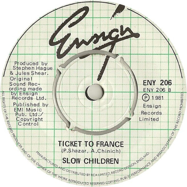 Slow Children (2) : Talk About Horses (7", Single)