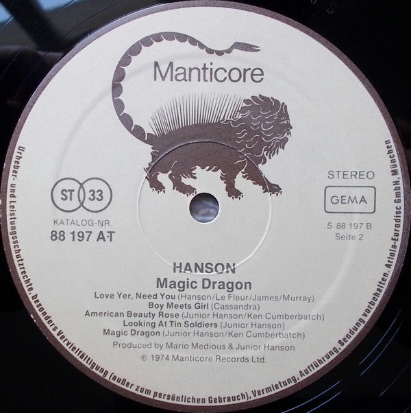 Hanson  ~ Magic Dragon (Vinyl) - Djungel & Jazz