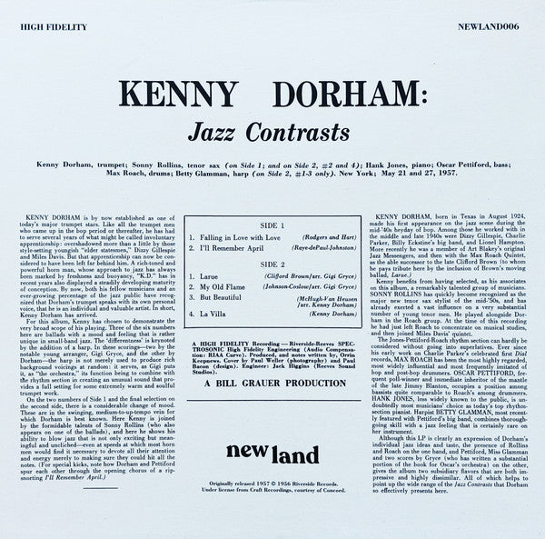 Kenny Dorham With Sonny Rollins ~ Jazz Contrasts (Vinyl) - Djungel & Jazz