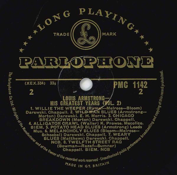 Louis Armstrong ~ His Greatest Years - Volume 2 (Vinyl) - Djungel & Jazz
