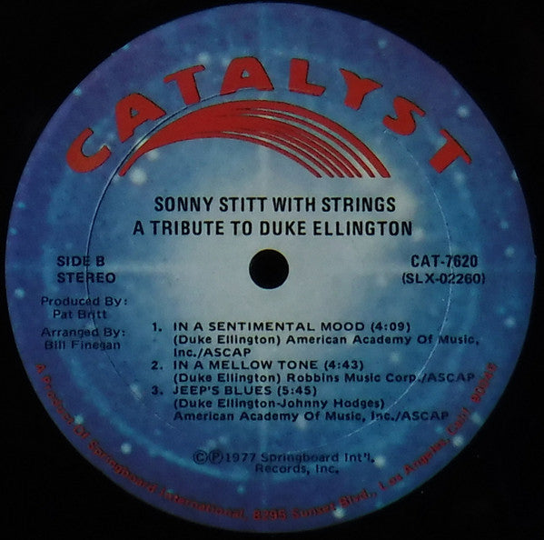 Sonny Stitt ~ A Tribute To Duke Ellington (With Strings) (Vinyl) - Djungel & Jazz