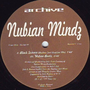 Nubian Mindz : Black Science (Restless Soul Looptime Mix) (10")