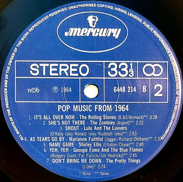 Various ~ Pop Music From 1964 (Vinyl) - Djungel & Jazz