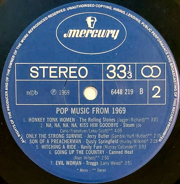 Various ~ Pop Music From 1969 (Vinyl) - Djungel & Jazz