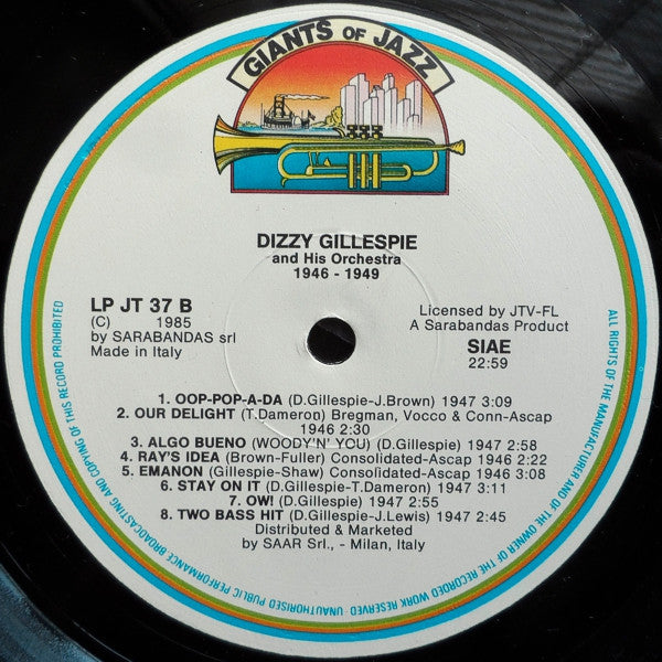 Dizzy Gillespie ~ Dizzy Gillespie And His Orchestra 1946-1949 (Vinyl) - Djungel & Jazz