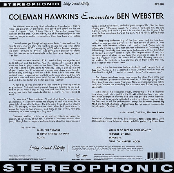 Coleman Hawkins Encounters Ben Webster : Coleman Hawkins Encounters Ben Webster (LP, Album, RE, RP, 180)
