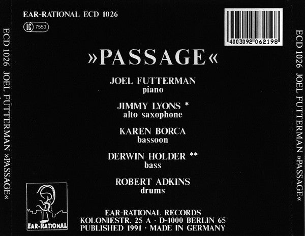 Joel Futterman, Jimmy Lyons , Karen Borca, Derwin Holder, Robert Adkins ~ Passage (Vinyl) - Djungel & Jazz