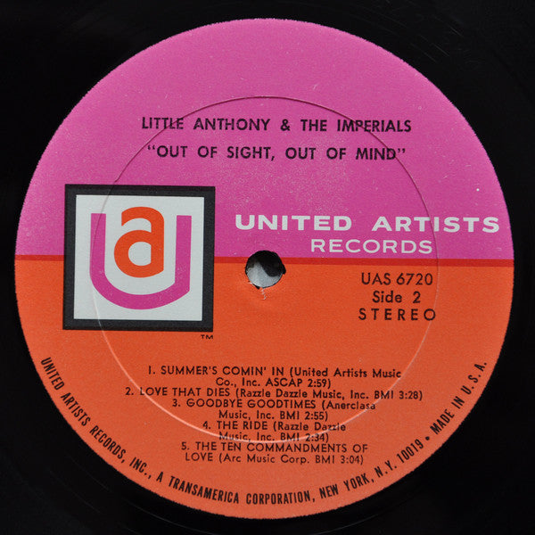 Little Anthony And The Imperials ~ Out Of Sight, Out Of Mind (Vinyl) - Djungel & Jazz