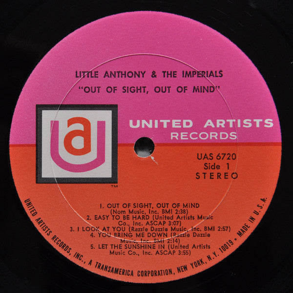 Little Anthony And The Imperials ~ Out Of Sight, Out Of Mind (Vinyl) - Djungel & Jazz