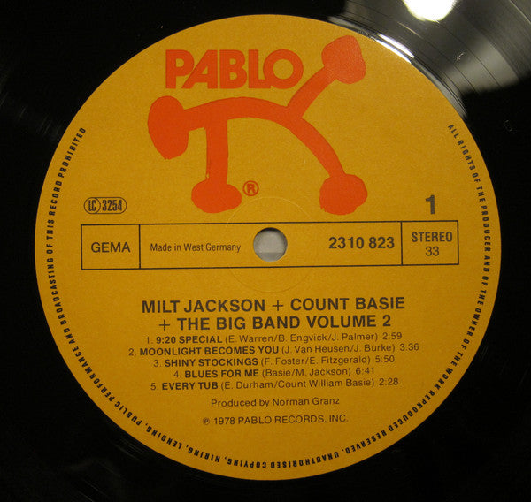 Milt Jackson + Count Basie + The Big Band ~ Milt Jackson + Count Basie + The Big Band Vol. 2 (Vinyl) - Djungel & Jazz