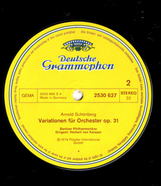 Arnold Schoenberg – Berliner Philharmoniker, Herbert von Karajan ~ Verklärte Nacht = Transfigured Night – Variationen Für Orchester Op 31 (Vinyl) - Djungel & Jazz