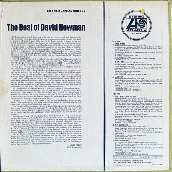 David Newman ~ The Best Of David Newman (Vinyl) - Djungel & Jazz