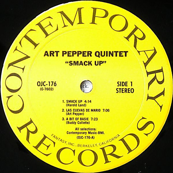 Art Pepper Quintet ~ Smack Up (Vinyl) - Djungel & Jazz