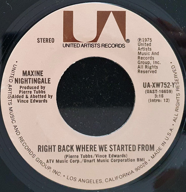 Maxine Nightingale ~ Right Back Where We Started From (Vinyl) - Djungel & Jazz
