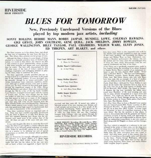 Various ~ Blues For Tomorrow (Vinyl) - Djungel & Jazz