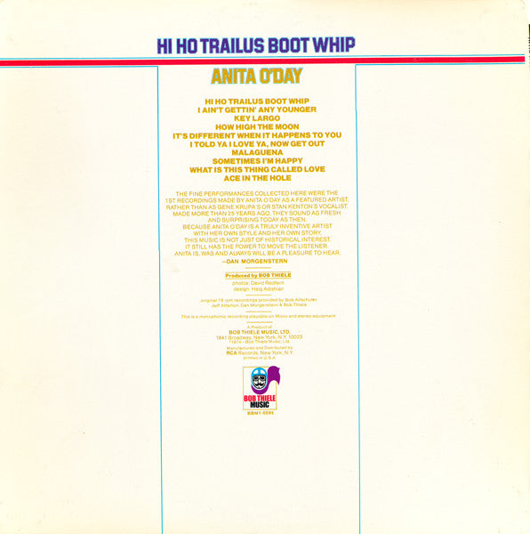 Anita O'Day ~ Hi Ho Trailus Boot Whip (Vinyl) - Djungel & Jazz