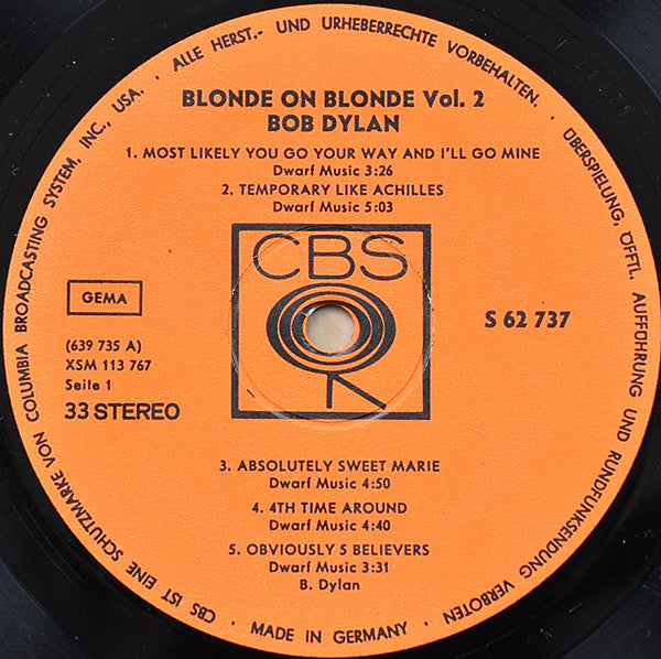 Bob Dylan ~ Blonde On Blonde Vol. 2 (Vinyl) - Djungel & Jazz