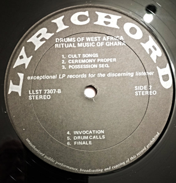 Unknown Artist ~ Drums Of West Africa - Ritual Music Of Ghana (Vinyl) - Djungel & Jazz