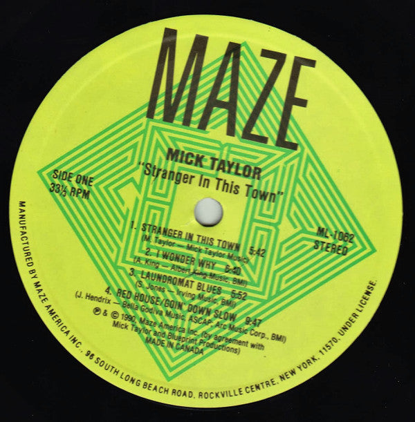 Mick Taylor ~ Stranger In This Town (Vinyl) - Djungel & Jazz