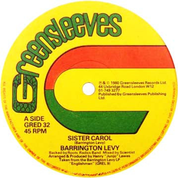 Barrington Levy / Scorcher* : Sister Carol / Put On Me Clarks (12")