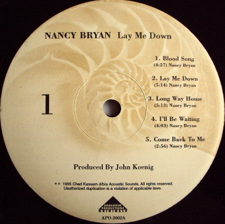 Nancy Bryan : Lay Me Down (LP, Album, Ltd, Num)