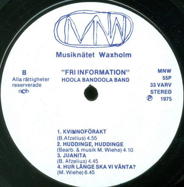 Hoola Bandoola Band ~ Fri Information (Vinyl) - Djungel & Jazz