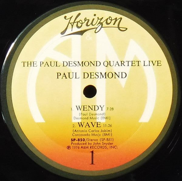 The Paul Desmond Quartet ~ Live (Vinyl) - Djungel & Jazz