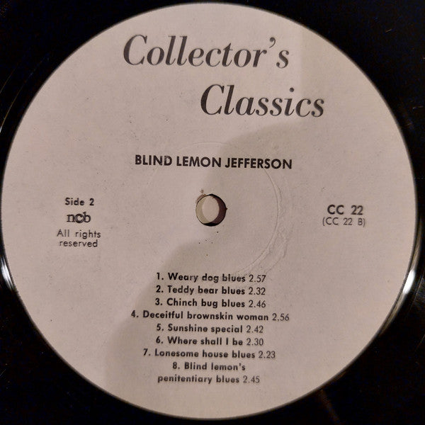 Blind Lemon Jefferson ~ Blind Lemon Jefferson (Vinyl) - Djungel & Jazz