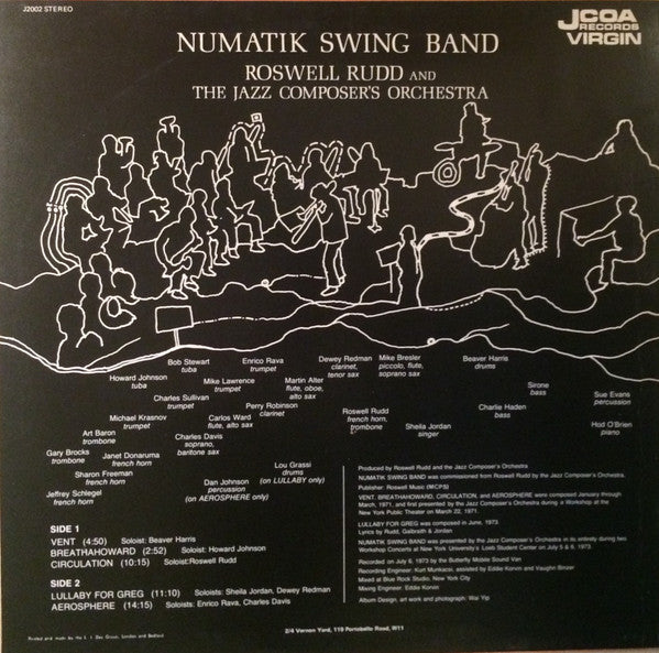 Roswell Rudd And The Jazz Composer's Orchestra ~ Numatik Swing Band (Vinyl) - Djungel & Jazz