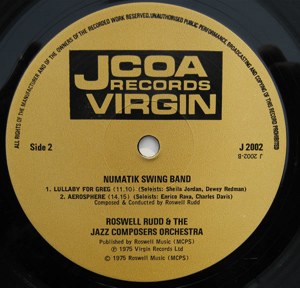 Roswell Rudd And The Jazz Composer's Orchestra ~ Numatik Swing Band (Vinyl) - Djungel & Jazz