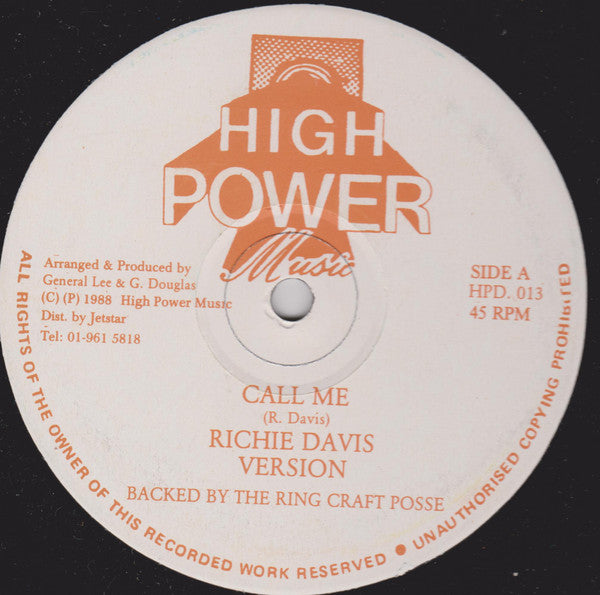 Richie Davis : Call Me (12")