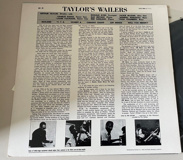 Art Taylor ~ Taylor's Wailers (Vinyl) - Djungel & Jazz
