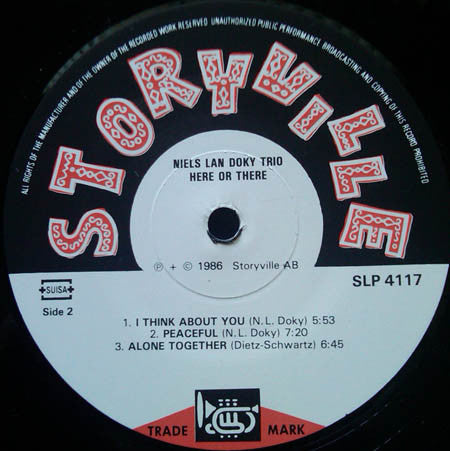 Niels Lan Doky Trio With Niels-Henning Ørsted Pedersen, Alvin Queen ~ Here Or There (Vinyl) - Djungel & Jazz