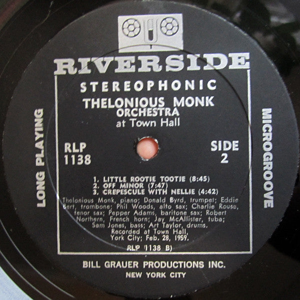 The Thelonious Monk Orchestra ~ At Town Hall (Vinyl) - Djungel & Jazz