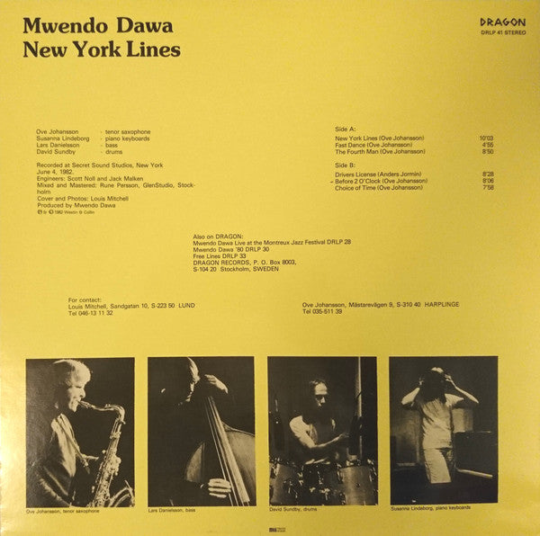Mwendo Dawa ~ New York Lines (Vinyl) - Djungel & Jazz