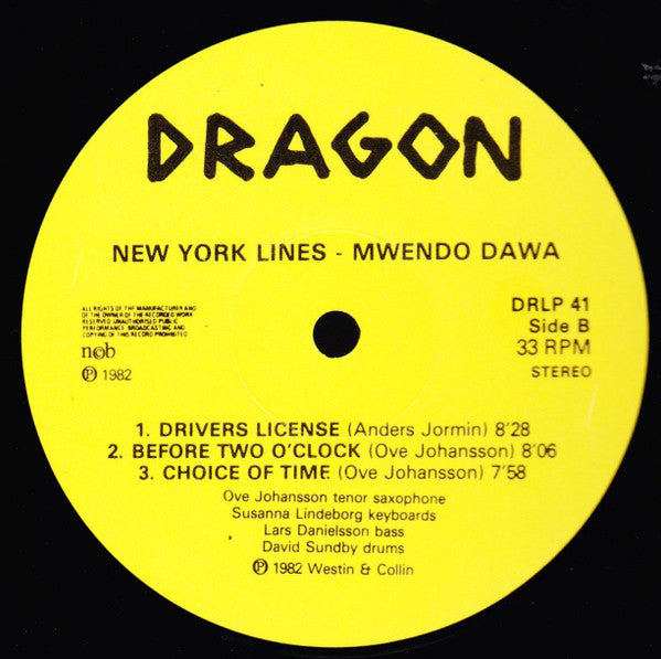 Mwendo Dawa ~ New York Lines (Vinyl) - Djungel & Jazz