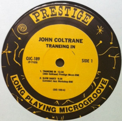 John Coltrane With The Red Garland Trio : Traneing In (LP, Album, RE)