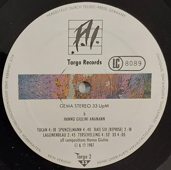 Hanno Giulini : Ananann (LP, Album)