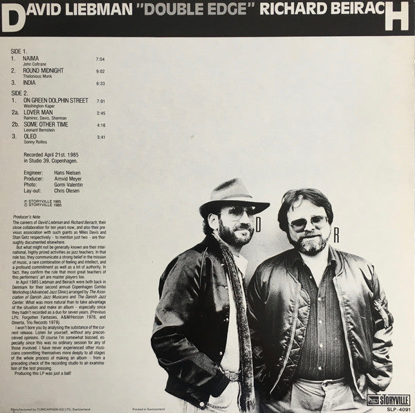 David Liebman / Richard Beirach ~ Double Edge (Vinyl) - Djungel & Jazz