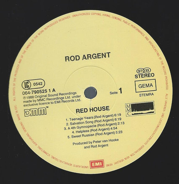 Rod Argent ~ Red House (Vinyl) - Djungel & Jazz