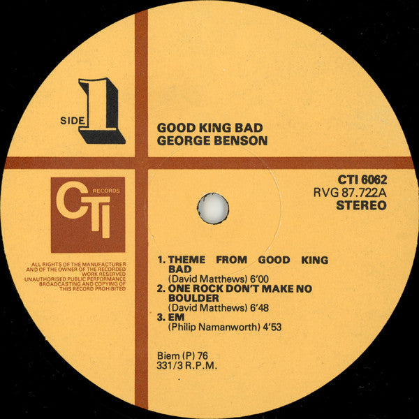 George Benson ~ Good King Bad (Vinyl) - Djungel & Jazz