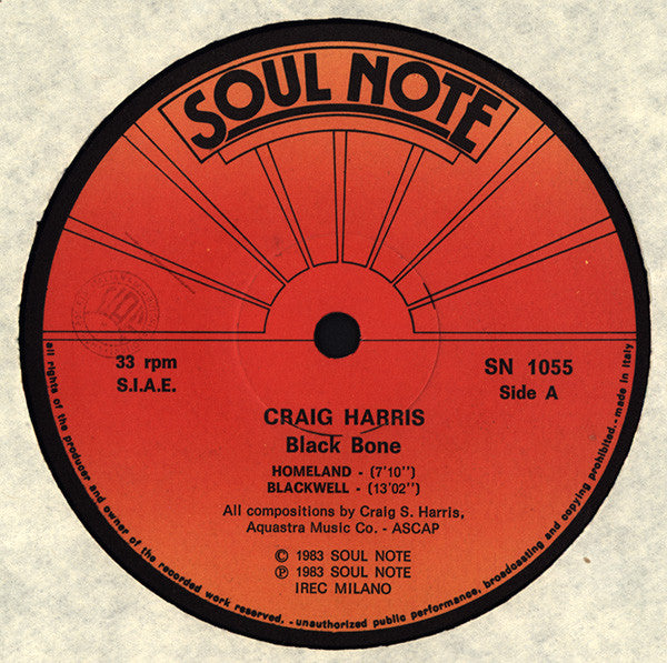 Craig Harris  ~ Black Bone (Vinyl) - Djungel & Jazz